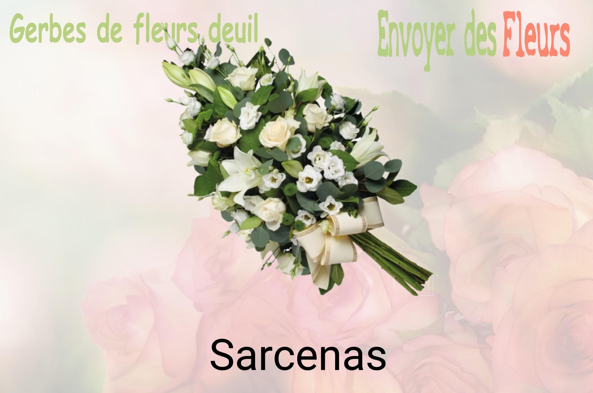Gerbe de fleurs de deuil livrée à Sarcenas